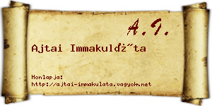 Ajtai Immakuláta névjegykártya